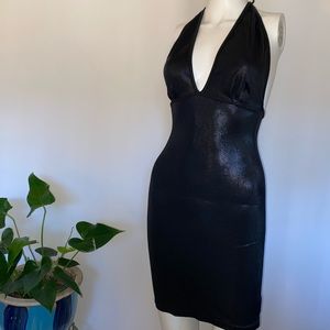 Vintage Y2K Fish Scale Shimmer Little Black Dress